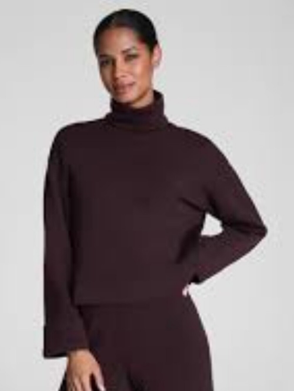SPANX AirEssentials Cuffed Sleeve Turtleneck Chocolate Espresso M